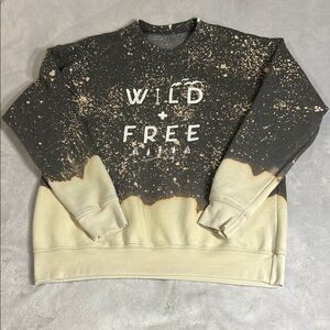 Southern Bliss Black and Cream Crewneck Sweatshirt with Distressed Gradient
